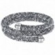 Swarovski Crystaldust Argento Double Bracciale Acciaio - S