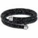 Swarovski Crystaldust Nero Double Bracciale Acciaio - S