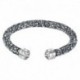 Swarovski Crystaldust Cuff Argento Bracciale Acciaio - M