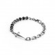 Cesare Paciotti Dark Black Rosary Bracciale Argento