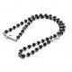 Cesare Paciotti Dark Black Rosary Collana Argento