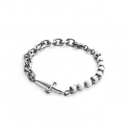 Cesare Paciotti Light White Rosary Bracciale Argento