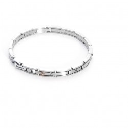 4US Cesare Paciotti White Circle Bracciale Acciaio